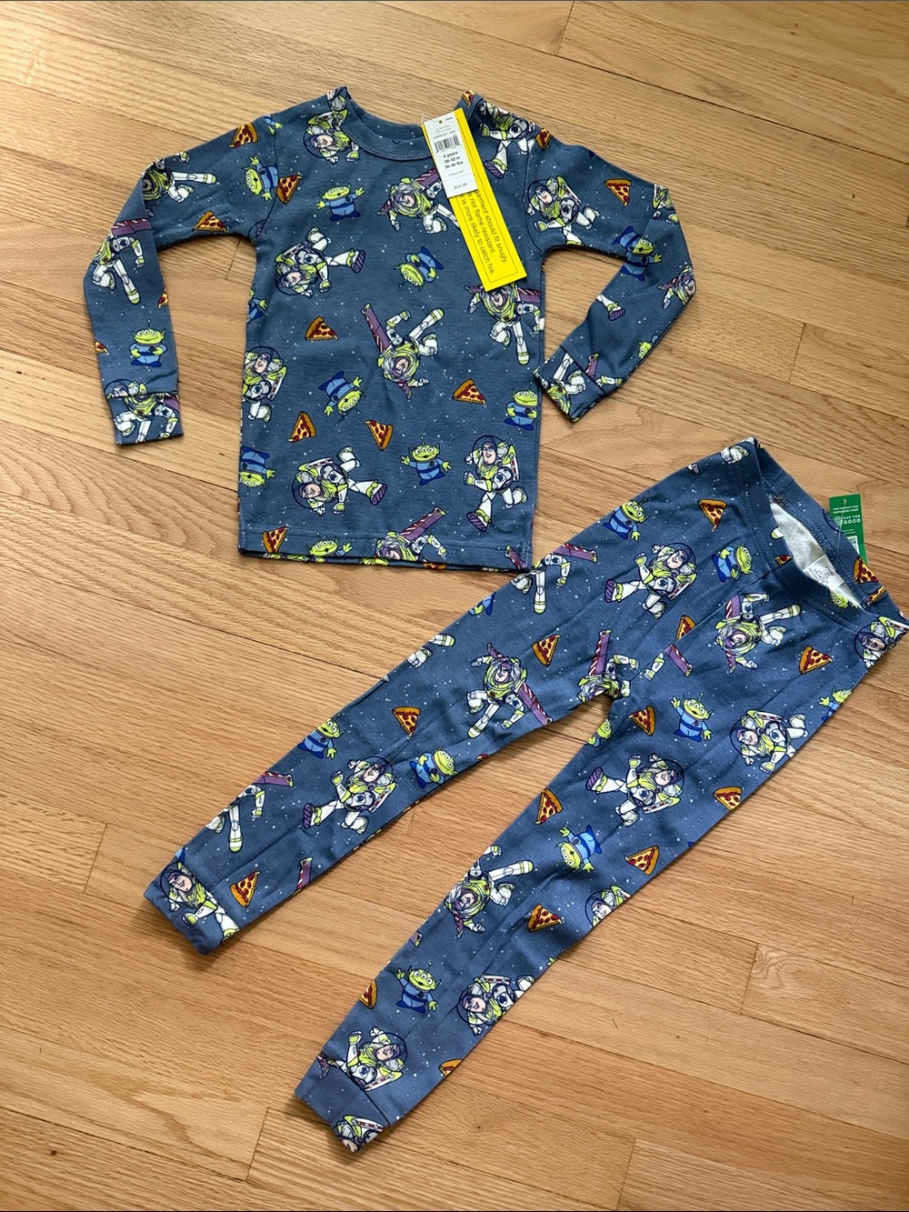 GAP Pixar Toy Story organic cotton Pajama Set - Navy with Toy Story and pizza